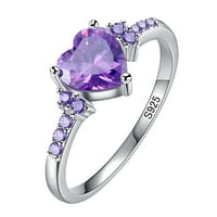 Keusn ljubav u obliku rineston prstena Dijamantni prsten za srce Elegantni prsten od rinestona Žene modno puni