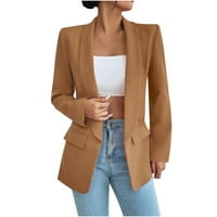 Usmixi Womens Cardigan Blazer jakna za žene Business Business Casual Laple Pocket Loose odijelo Outre odjeće Zimske
