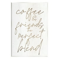 Kava i prijatelji savršeni mješavinski fraza inspirativna grafička umjetnost neradana umjetnička print zidna umjetnost