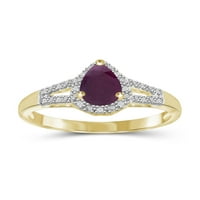 Jewelersclub rubin prsten nakit za rođenje - 1. karat rubin 14k zlatni nakit od srebrnog prstena s bijelim dijamantnim