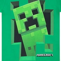 Majica Creeper za dječake iz Minecrafta u zelenoj boji