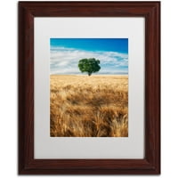 Zaštitni znak mumbo jumbo drvo pšeničnog polja ulje na platnu Michaela Blanchetta fotografija bijela mat, drveni