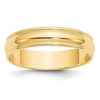 Zaručnički prsten od netaknutog zlata, karatno žuto zlato, lagani polukružni zaručnički prsten od finog zrna,