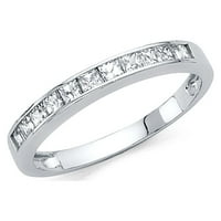 Nakit 14k Kubični cirkonijev prsten od bijelog zlata i vjenčani prsten za obljetnicu veličine 6,5