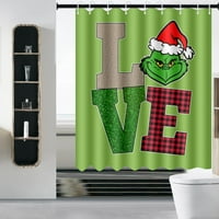 Božićna zavjesa za tuširanje s kukama, zavjesa za tuširanje od tkanine s kukama, Božićni dekor kupaonice s kukama,