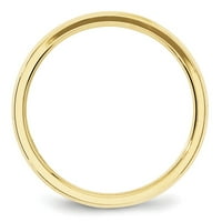 Zaručnički prsten od 10k žutog zlata s kosim udobnim rubom odgovara veličini 13