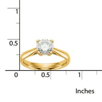 Radiant Fire Karat žuto zlato CT okruglica VS SI, D E F, Laboratorijski zaručnički prsten uzgojeni dijamantski