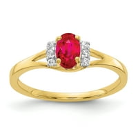 Primalno zlato karat žuto zlato dijamant i rubin prsten