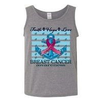 Svijest o raku dojke sidro svijesti o raku dojke muška majica bez rukava, Heather siva, NDP