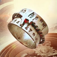 Personalizirani Vintage gravirani sat rotirajući ravni prsten meditacijski inspirativni prsten Majčin dan prsten