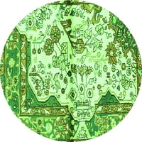 Tradicionalni perzijski tepisi za sobe okruglog oblika zelene boje, promjera 5 inča