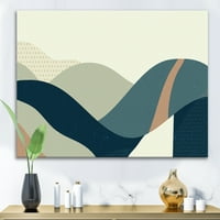 Pejzaž s brdima apstraktno geometrijsko umjetničko slikarstvo umjetnički tisak na platnu