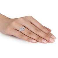 Vjenčani prsten od srebra Miabella s bijelim сапфиром i dragulj T. W. u 1 karat, stvorena tvrtka T. G. W.