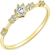 Izvrsni prsten za ljubavnike u novom stilu, ženski zaručnički prsten sa sedam rhinestona, modni poklon s tankim