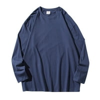 Muške košulje grafički ležerni sokalni pulover majice s rukava za rukav na ramenu okrugli vrat