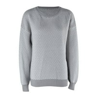 Ženski džemperi patchwork ispisani O-Neck dugi rukavi jesenski zimski pleteni pulover košulja za dno pulovera