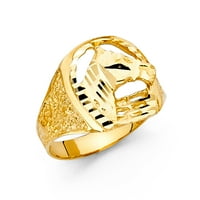 14k Muški modni prsten za obljetnicu od žutog zlata, veličine 9,5