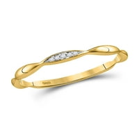 Prsten od žutog zlata od 10 karata s dijamantnim obrisom. Cttw