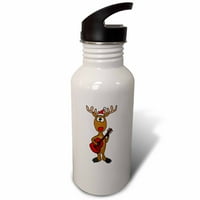 Smiješni jelen crvenog nosa Rudolph svira gitaru božićna sportska boca za vodu _ -200109-1
