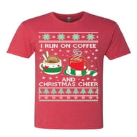 Wild Bobby, trčim na kavi i božićnoj veselju ružni božićni džemper muškarci Premium tri Blend Tee, Vintage Red,