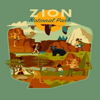 Nacionalni park Zion, Utah, serija geometrijskih crteža Nacionalnog parka, obris