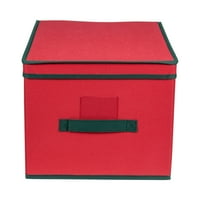 16 crvena sklopiva kutija za pohranu božićnih ukrasa s ručkom