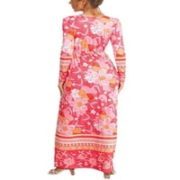 ; Ženske Nabrane maksi haljine A kroja Kaftan haljina Pune dužine večernja seksi ljuljačka u ružičastoj boji;