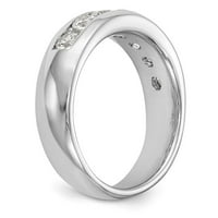 Zaručnički prsten od 14k bijelog zlata sa sedam kamena i dijamantnim kanalom, veličina prstena 7