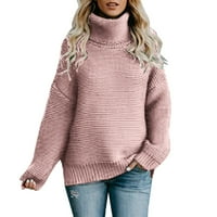 + Ženski puloveri, džemperi, lagani džemperi s dolčevitom, majice s visokim vratom, jednobojni kaput, ležerna