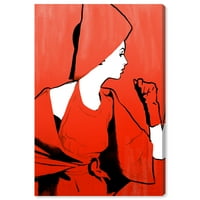 Wynwood Studio Modna i glam suvremena platna umjetnost - crvena glam dama, zidna umjetnost za dnevnu sobu, spavaću