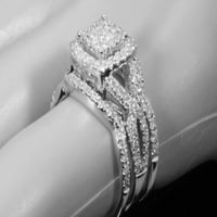 10k bijelo zlato karata ženska dijamantna zaručnička prstena vjenčana traka mladenka