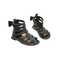 Dječje gladijatorske sandale iz donjeg dijela, Ležerne cipele s otvorenim prstima, remen za gležanj, ravne sandale,