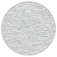 Prugasti tkani pamučni tepih od 6' 6'u srebrnoj boji