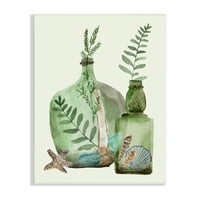 Zelene šumske Paprati, zeleni Prozirni vrčevi, školjke, 19 komada, dizajn Melissa Vanga 