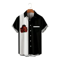 Muške bluze za odrasle i djecu, pamučne havajske košulje s kratkim rukavima Demon Mengen Print za muškarce, ležerna