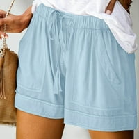 Kratke hlače Plus veličine za žene, udobne Ležerne kratke hlače s elastičnim pojasom i džepom, široke kratke hlače