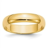 Karatni polukružni prsten od žutog zlata, veličina 7