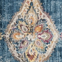 Tradicionalni poliesterski tepih, Plava slonovača, 3' 5'