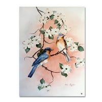 Zaštitni znak likovne umjetnosti 'Plavi ptice i dogwood' platno umjetnost Arie Reinhardt Taylor