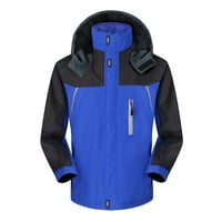 Muškarci zima Windbreaker Vanjsko planinarenje kapuljača s kapuljačom toplinska jakna kaputi plavi 12