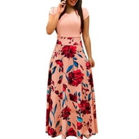 Ženske modne Ležerne kratke maksi haljine s cvjetnim printom