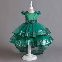 Dječja mrežasta haljina za vezenje princeze za djevojčice srednje dobi u zelenoj boji od 9 godina