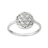 Prstenovi od srebra 81. generacije s tankom trakom sjeme života za žene - ženski prstenovi-prsten obećanja s izrezanom