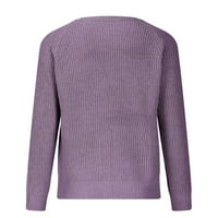 Jesenski džemper za žene rebrasti pleteni gumper dolje V vrat kardigan vintage džemper solidan kardigan s džepovima
