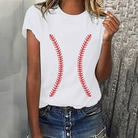 Ženske majice bejzbol majice s kratkim rukavima Smiješne usne za bejzbol tisak mama mama Košulja vrat moda Leisure