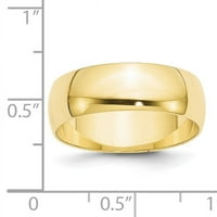 Karatni polukružni prsten od žutog zlata, veličine 8,5