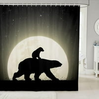 Medvjeđa obiteljska zavjesa za tuširanje mjesečina noću set zavjesa za kupaonicu za djecu i odrasle zavjesa za