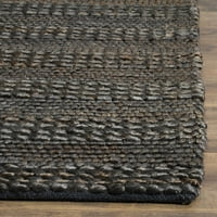 Pleteni tepih od prirodnih vlakana, drveni ugljen, okrugli 4' 4'