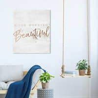 Wynwood Studio tipografija i citati zidne umjetničke platnene otiske 'Dobro jutro lijepo ruža zlato' Beauty Quotes