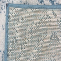 Jedinstveni tkalački zatvoreni kvadratni kvadrat, nevolje moderne prostirke plave bijele boje, 8 '8' kvadrat